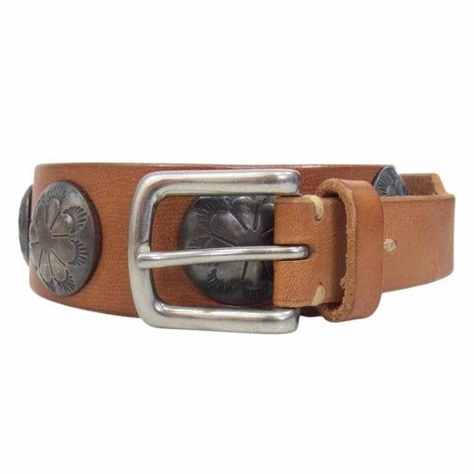 VISVIM ビズビム CONCHO BELT コンチョ レザー ベルト ブラウン系【中古】
