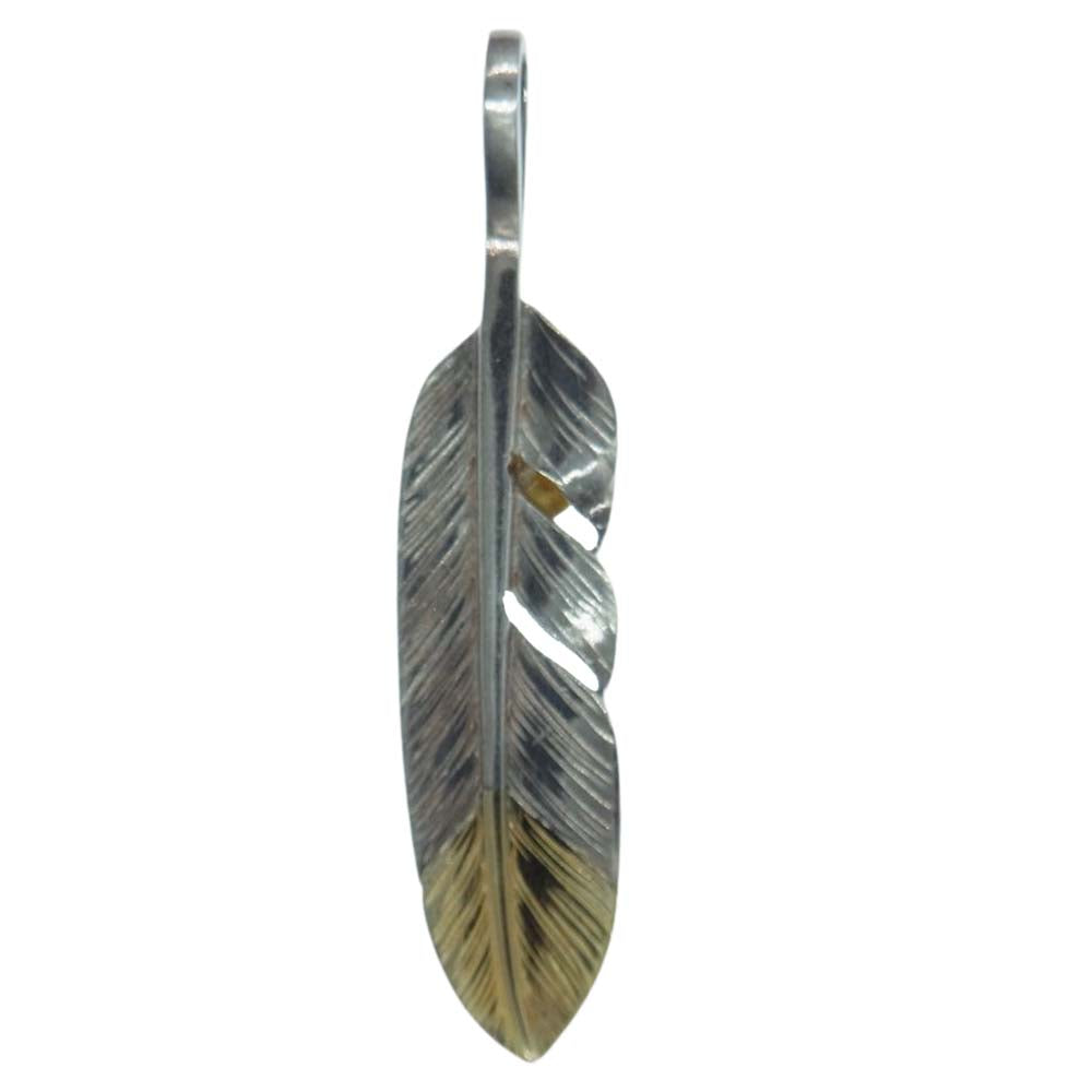 TARO WASHIMI ワシミタロウ 鷲見太郎 ギャランティ付属 S feather k18 top 02 arabesque K18 eagle metal フェザー 先金 アラベスク イーグルメタル ペンダントトップ シルバー系 ゴールド系【中古】