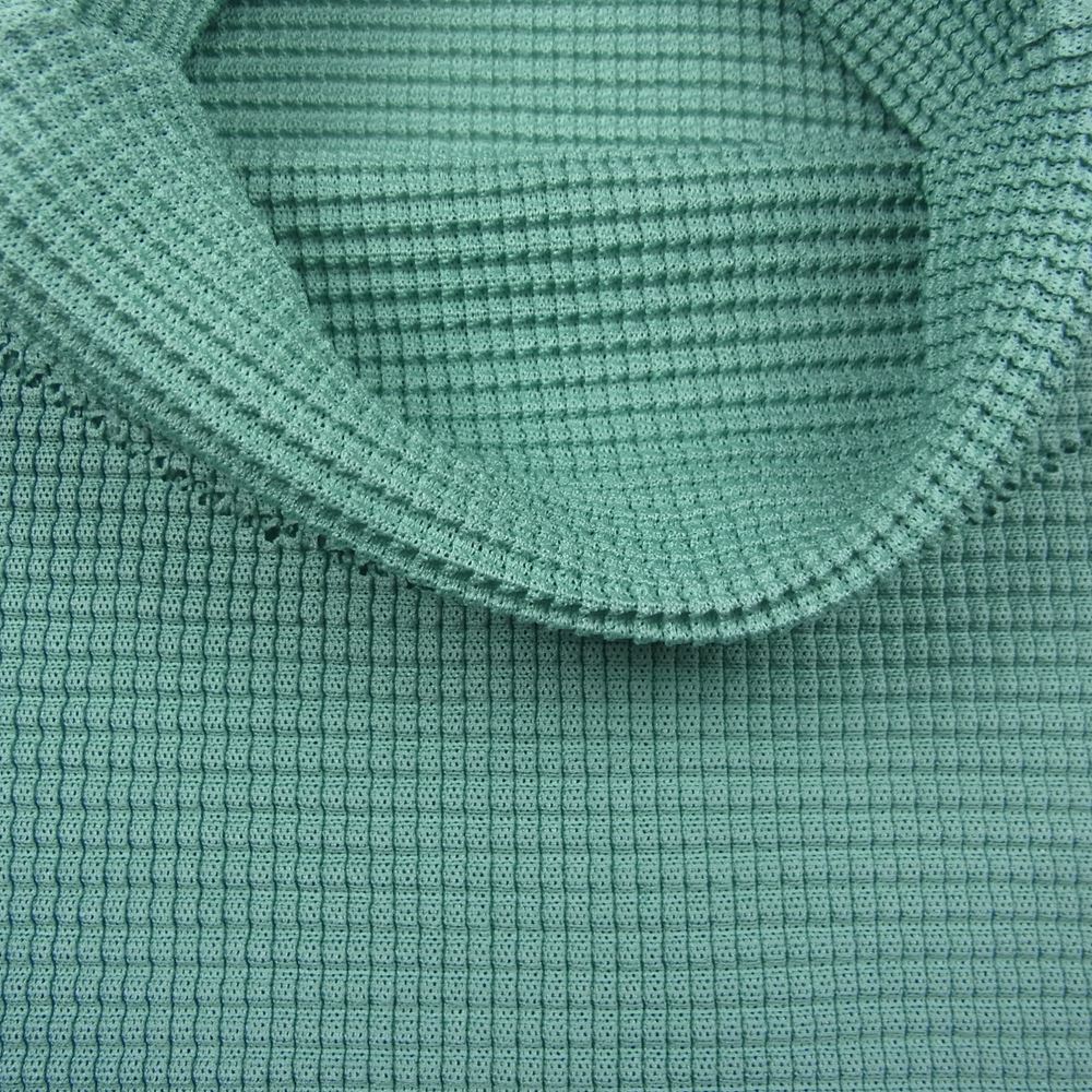 ISSEY MIYAKE イッセイミヤケ me  ミー MI11KL521 ボックスプリーツ ハイネック ロング スリーブ メッシュ カットソー グリーン系【中古】