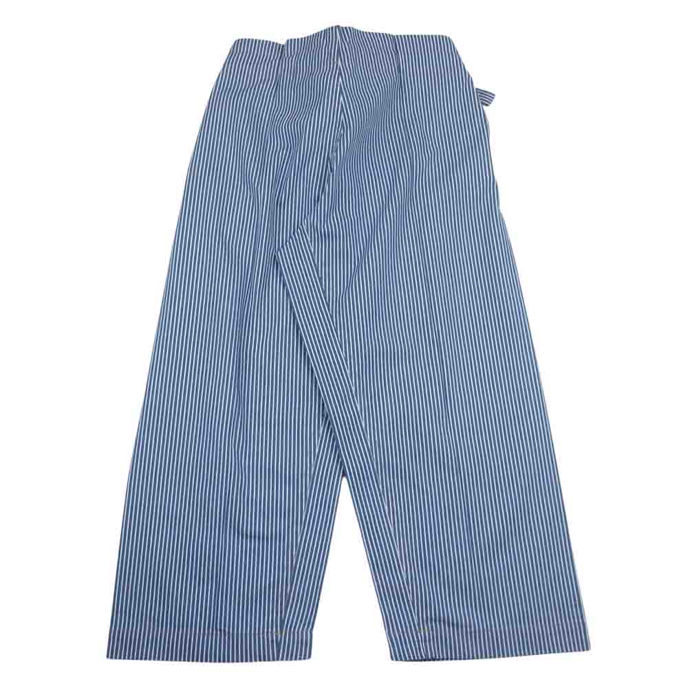 ISSEY MIYAKE イッセイミヤケ me ミー MI23FF254 ストライプ ロング ワイドパンツ  インディゴブルー系【中古】