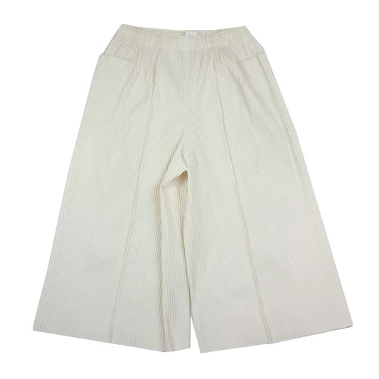 ISSEY MIYAKE イッセイミヤケ me ミー MI14KF252 プリーツ加工 クロップド ワイドパンツ ホワイト ホワイト系【中古】