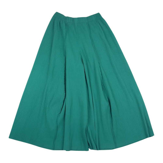 ISSEY MIYAKE イッセイミヤケ me ミー MI22KF634 プリーツ加工 ロング ワイドパンツ グリーン グリーン系【中古】