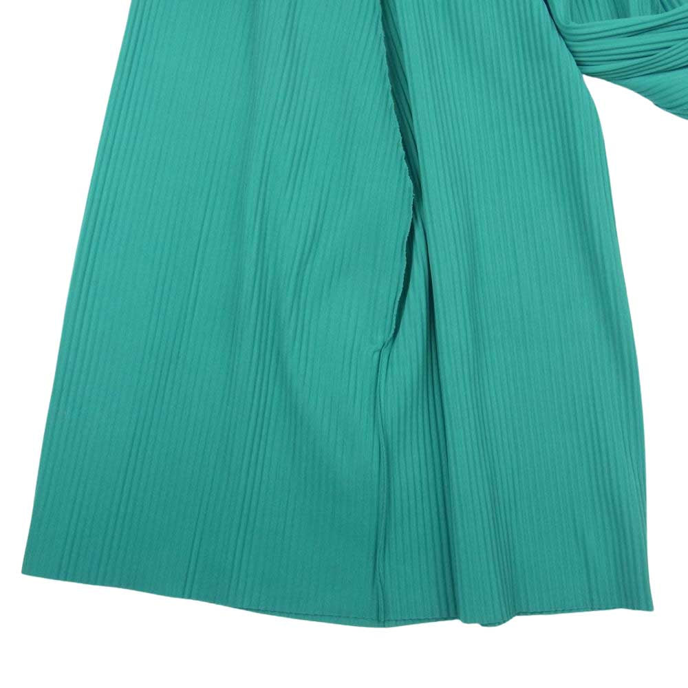 ISSEY MIYAKE イッセイミヤケ me ミー MI22KF634 プリーツ加工 ロング ワイドパンツ グリーン グリーン系【中古】