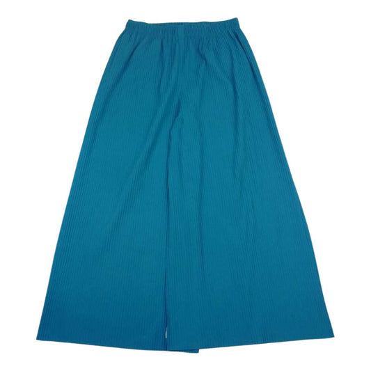 ISSEY MIYAKE イッセイミヤケ me ミー MI24KF418 プリーツ加工 ロング ワイドパンツ ブルー ターコイズブルー系【中古】