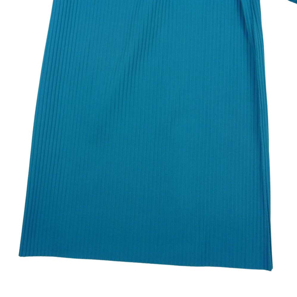 ISSEY MIYAKE イッセイミヤケ me ミー MI24KF418 プリーツ加工 ロング ワイドパンツ ブルー ターコイズブルー系【中古】