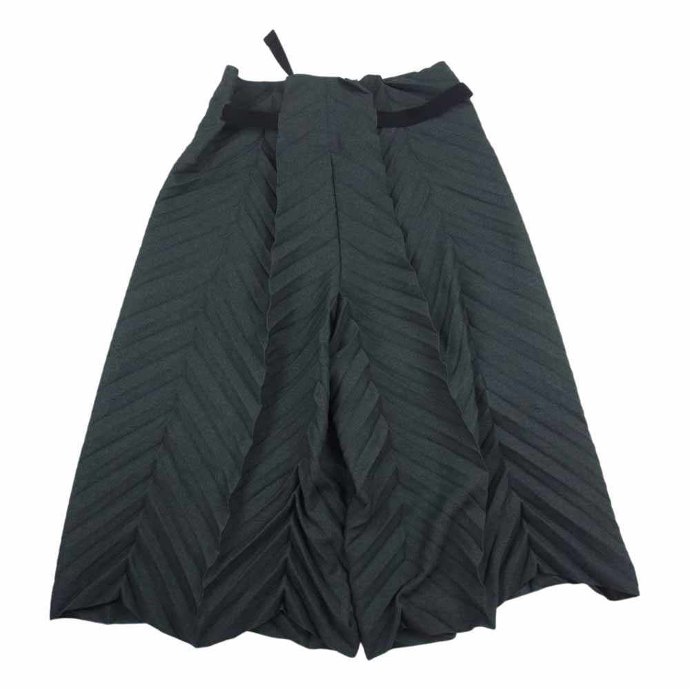 ISSEY MIYAKE イッセイミヤケ me ミー MI03FF642 ベルト ワイドパンツ チャコール系【中古】