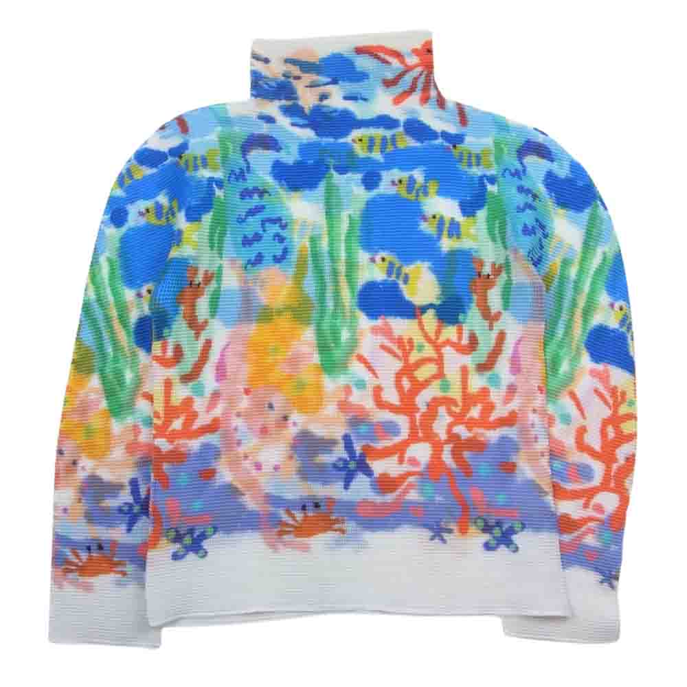 ISSEY MIYAKE イッセイミヤケ me ミー 23SS MI31FJ531 ボックスプリーツ ボトル ネック ロング スリーブ MERMAID マーメイド カットソー マルチカラー系【中古】