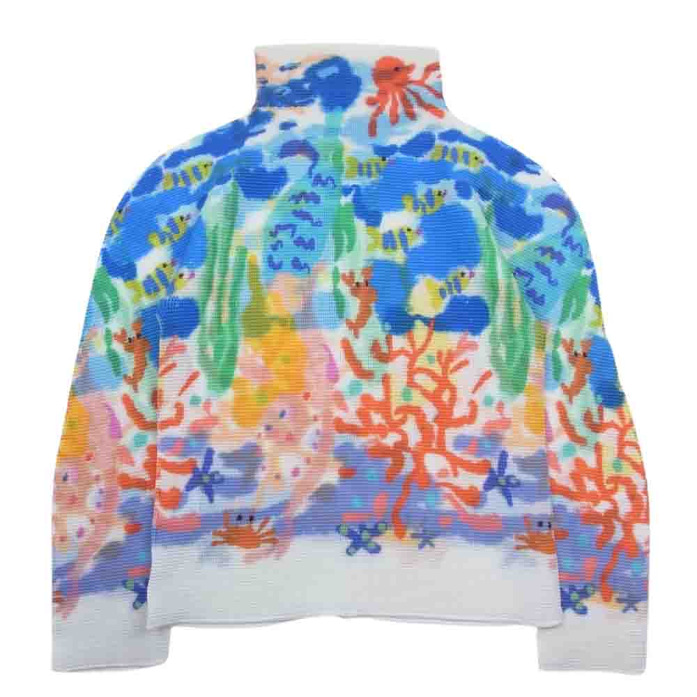 ISSEY MIYAKE イッセイミヤケ me ミー 23SS MI31FJ531 ボックスプリーツ ボトル ネック ロング スリーブ MERMAID マーメイド カットソー マルチカラー系【中古】