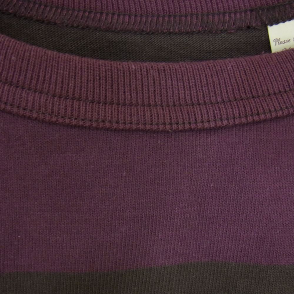 Levi's リーバイス A21360007 MADE&CRAFTED ロングスリーブ ボーダー Tシャツ カットソー パープル系 JAPAN SIZE M【新古品】【未使用】【中古】