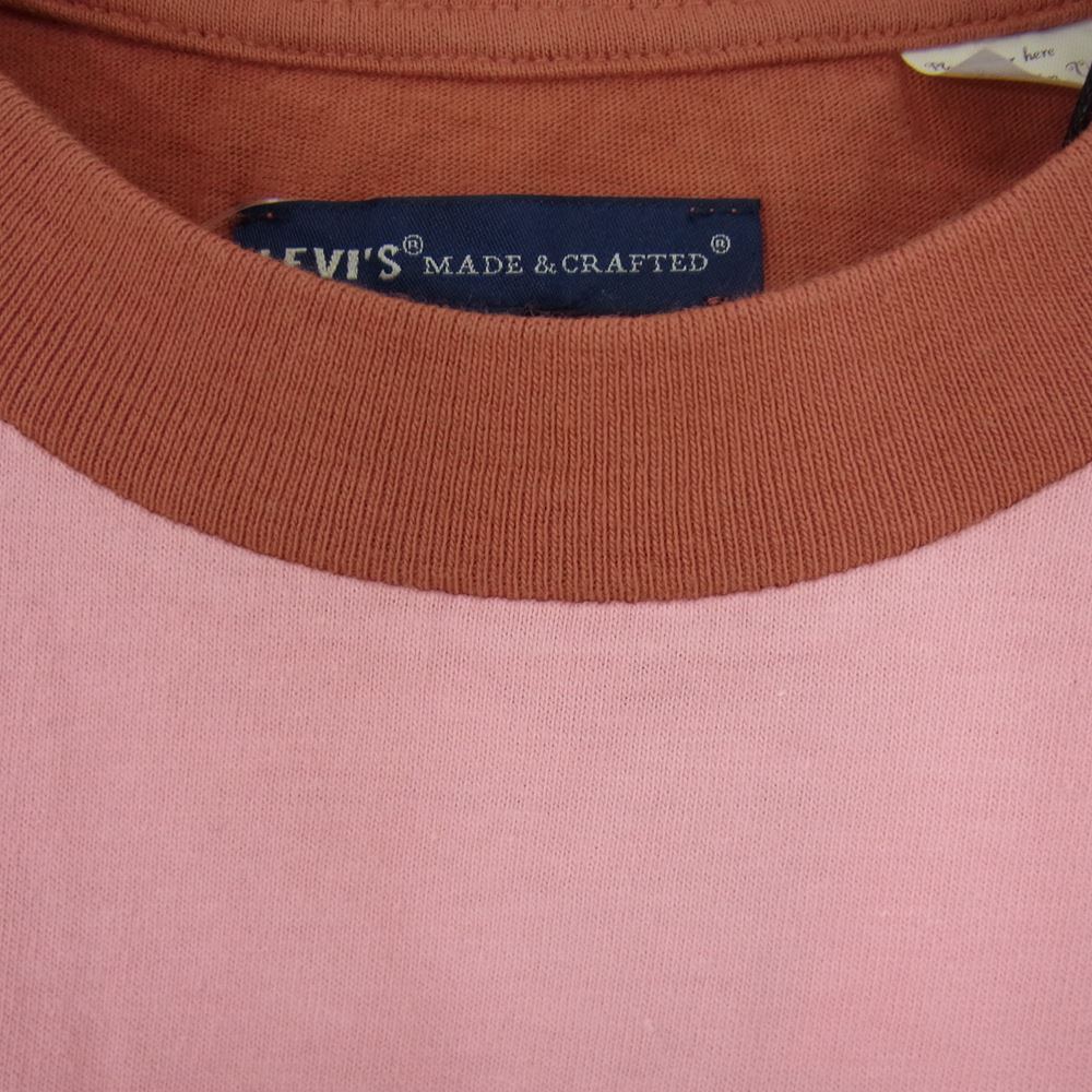 Levi's リーバイス 749100003 MADE&CRAFTED オーバーサイズスリーブ Tシャツ PINK ICING BLOCK PINK ICING/AUTUMN ピンク系 JAPAN SIZE S【極上美品】【中古】