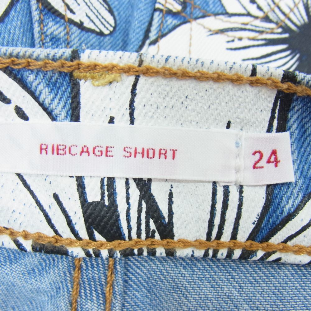 Levi's リーバイス 871640001 FARM RIBCAGE SHORT FLOWER BURST フラワー プリント デニム ショーツ ブルー系 24【新古品】【未使用】【中古】