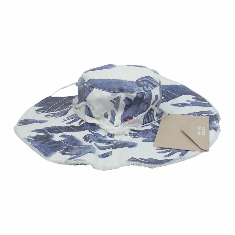 Levi's リーバイス × DENIM TEARS デニムティアーズ ハンドプリント ハット  ホワイト系【極上美品】【中古】
