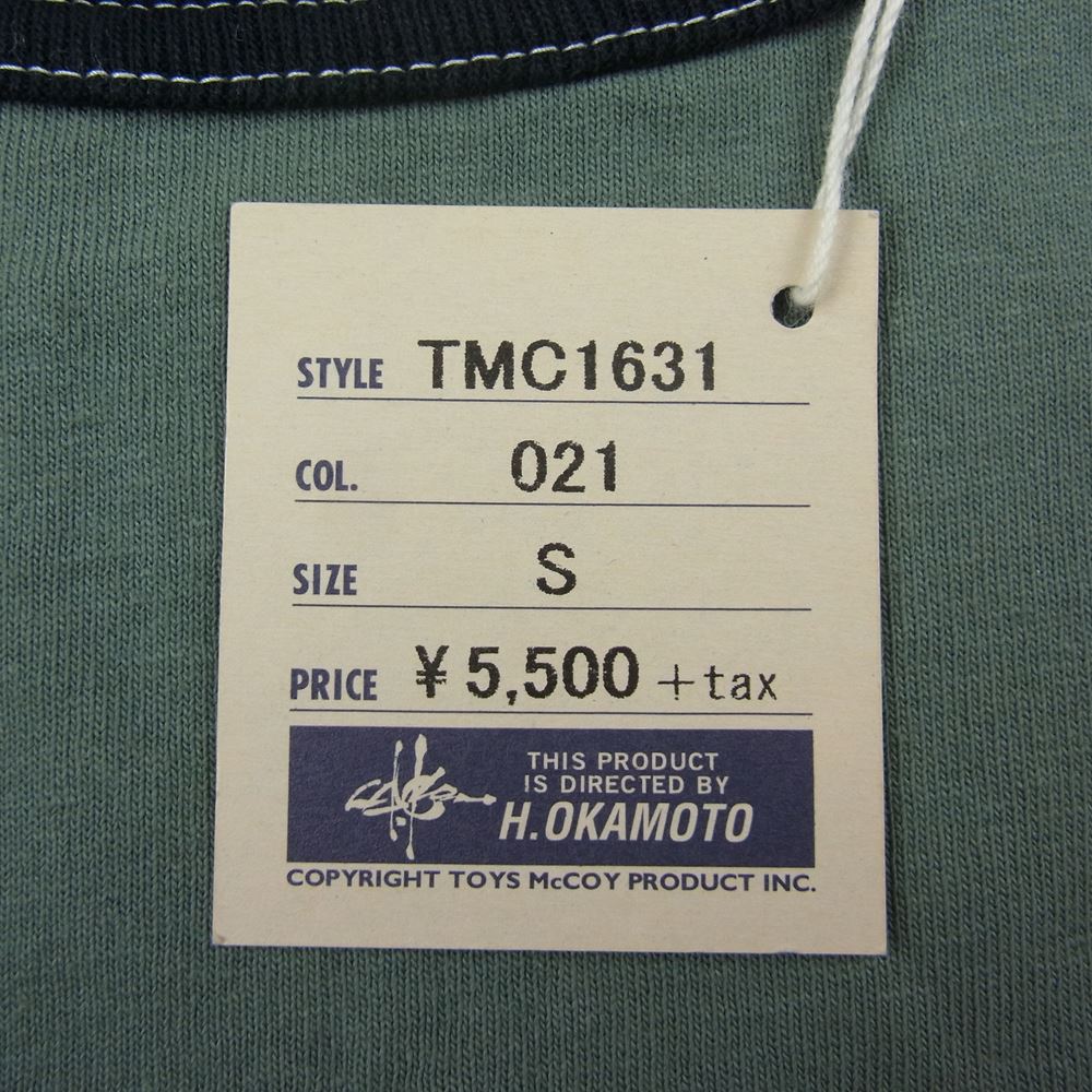 TOY'S McCOY トイズマッコイ TMC1631 McHILL SPORTS CROPPED RAGLAN TEE ベースボール ラグランスリーブ 七分丈 カーキ系 S【極上美品】【中古】