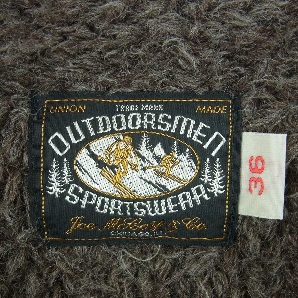 The REAL McCOY'S ザリアルマッコイズ JOE McCOY ジョーマッコイ Outdoorsmen Sportswear アウトドアマン スポーツウェア ハイネック ボア ジャケット グレイッシュブラウン系 36【中古】