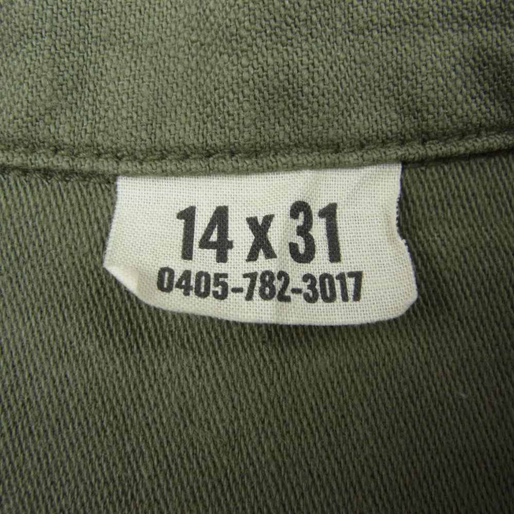 TOY'S McCOY トイズマッコイ DSA-100-608 COTTON SATEEN SHADE 107 ユーティリティ シャツ 長袖  カーキ系 14×31【中古】