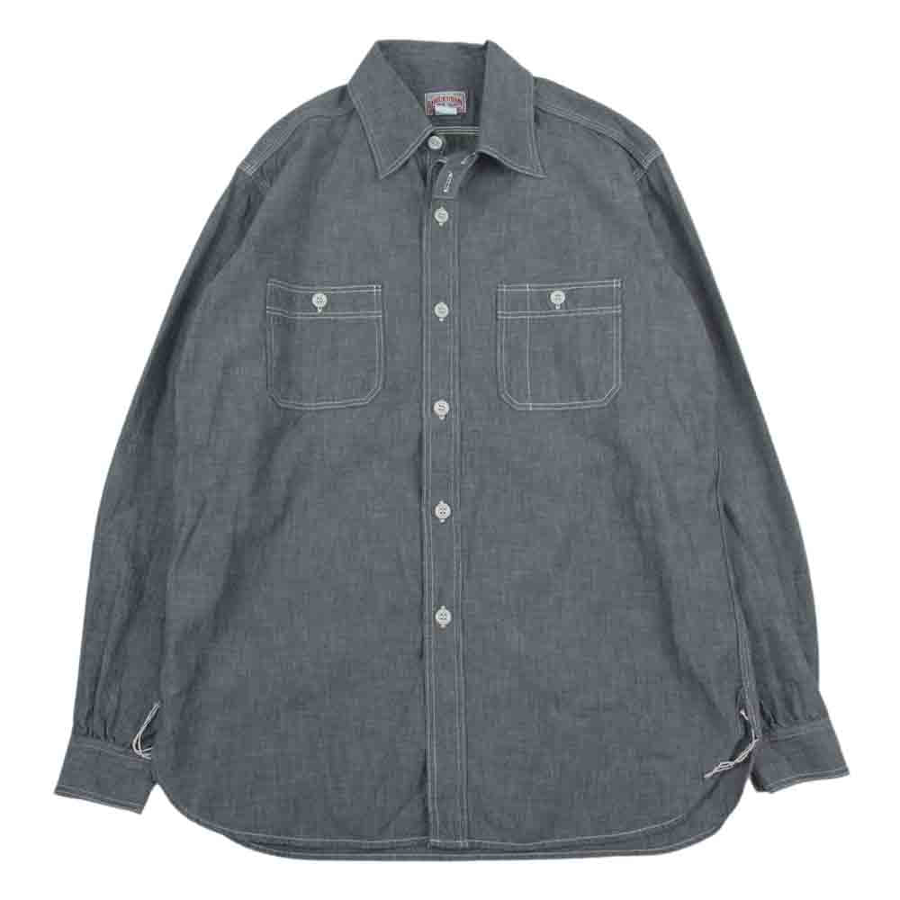 ジョーマッコイ  8HOUR UNION ブラック シャンブレー 長袖 シャツ マチ付 ブラック系 14【美品】【中古】