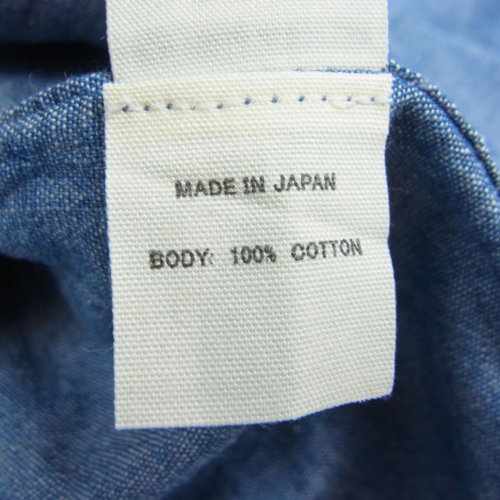 TOY'S McCOY トイズマッコイ 23SS McHILL OVERALLS CHAMBRAY WORK SHIRT STEVE McQUEEN シャンブレー ワーク シャツ スティーブマックイーン 長袖  インディゴブルー系 14【美品】【中古】