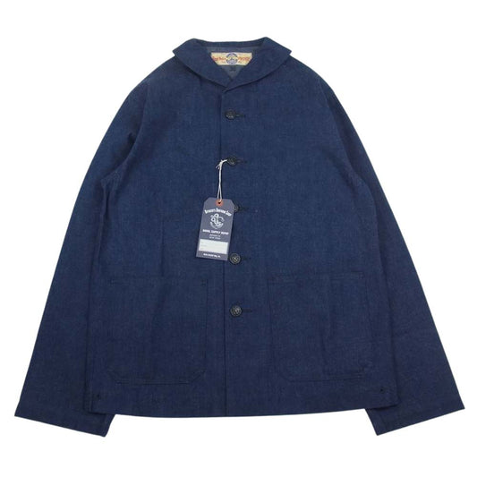 The REAL McCOY'S ザリアルマッコイズ MJ23012 U.S. NAVY DENIM DUNGAREE JUMPER 10oz. 横糸グレーデニム 鉄製チェンジボタン ジャケット  インディゴブルー系 38【極上美品】【中古】