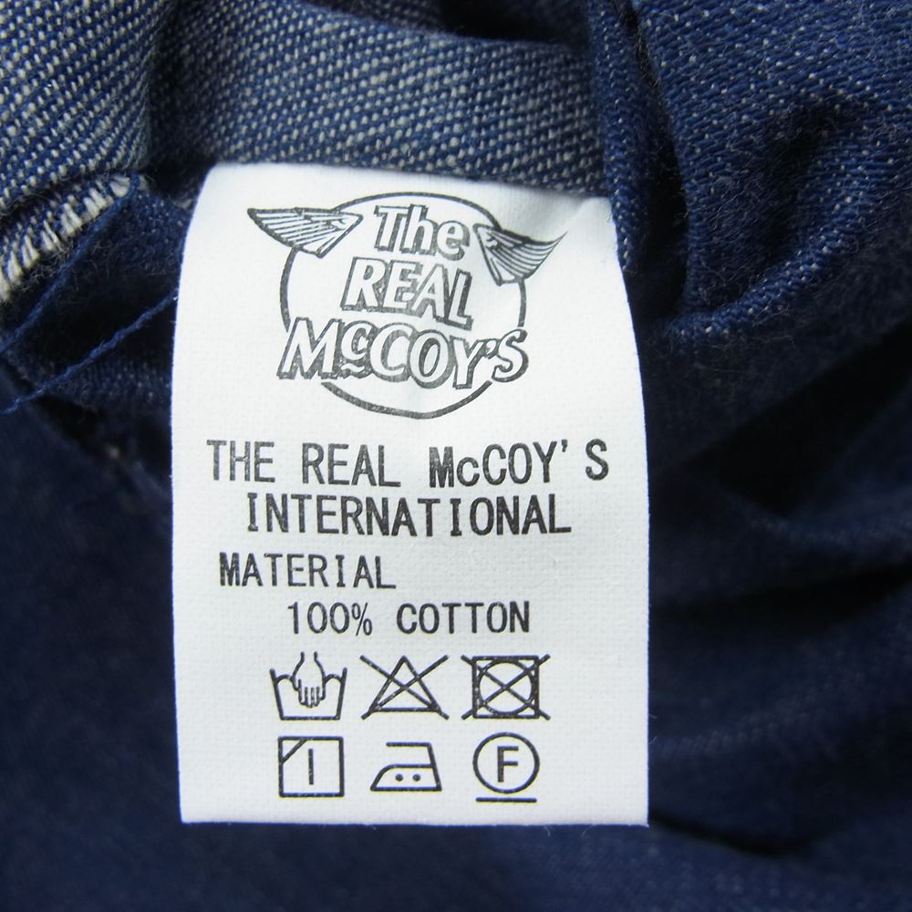 The REAL McCOY'S ザリアルマッコイズ MJ23012 U.S. NAVY DENIM DUNGAREE JUMPER 10oz. 横糸グレーデニム 鉄製チェンジボタン ジャケット  インディゴブルー系 38【極上美品】【中古】