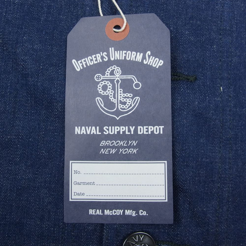 The REAL McCOY'S ザリアルマッコイズ MJ23012 U.S. NAVY DENIM DUNGAREE JUMPER 10oz. 横糸グレーデニム 鉄製チェンジボタン ジャケット  インディゴブルー系 38【極上美品】【中古】