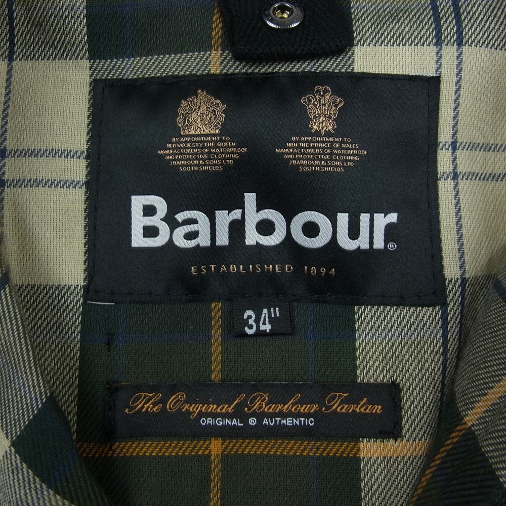 Barbour バブアー 222MCA0784 BEDALE SL２L  スリムビデイル ジャケット 撥水 ノンオイル カーキ系 34【美品】【中古】