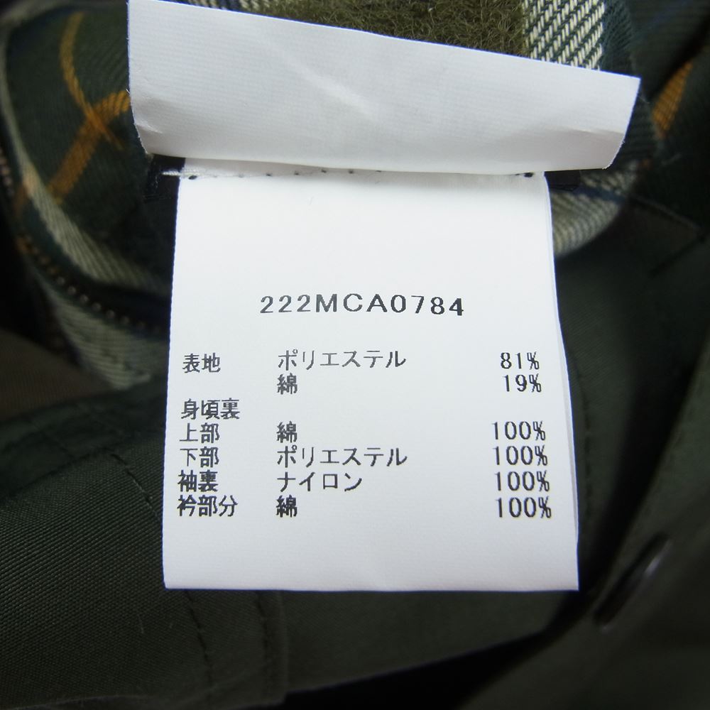 Barbour バブアー 222MCA0784 BEDALE SL２L  スリムビデイル ジャケット 撥水 ノンオイル カーキ系 34【美品】【中古】