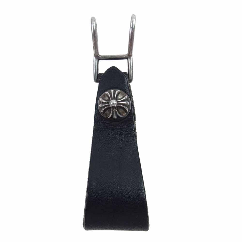 CHROME HEARTS クロムハーツ（原本無） BELT LOOP クロスボール レザー ベルトループ ブラック系 シルバー系【中古】