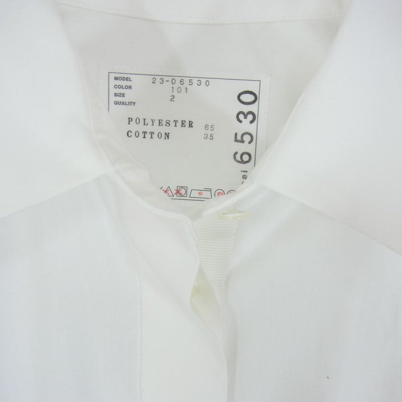 Sacai サカイ 23SS 23-06530 Bianco maxi shirt with cut-out sleeves ビアンコ マキシ シャツ ホワイト系 2【美品】【中古】