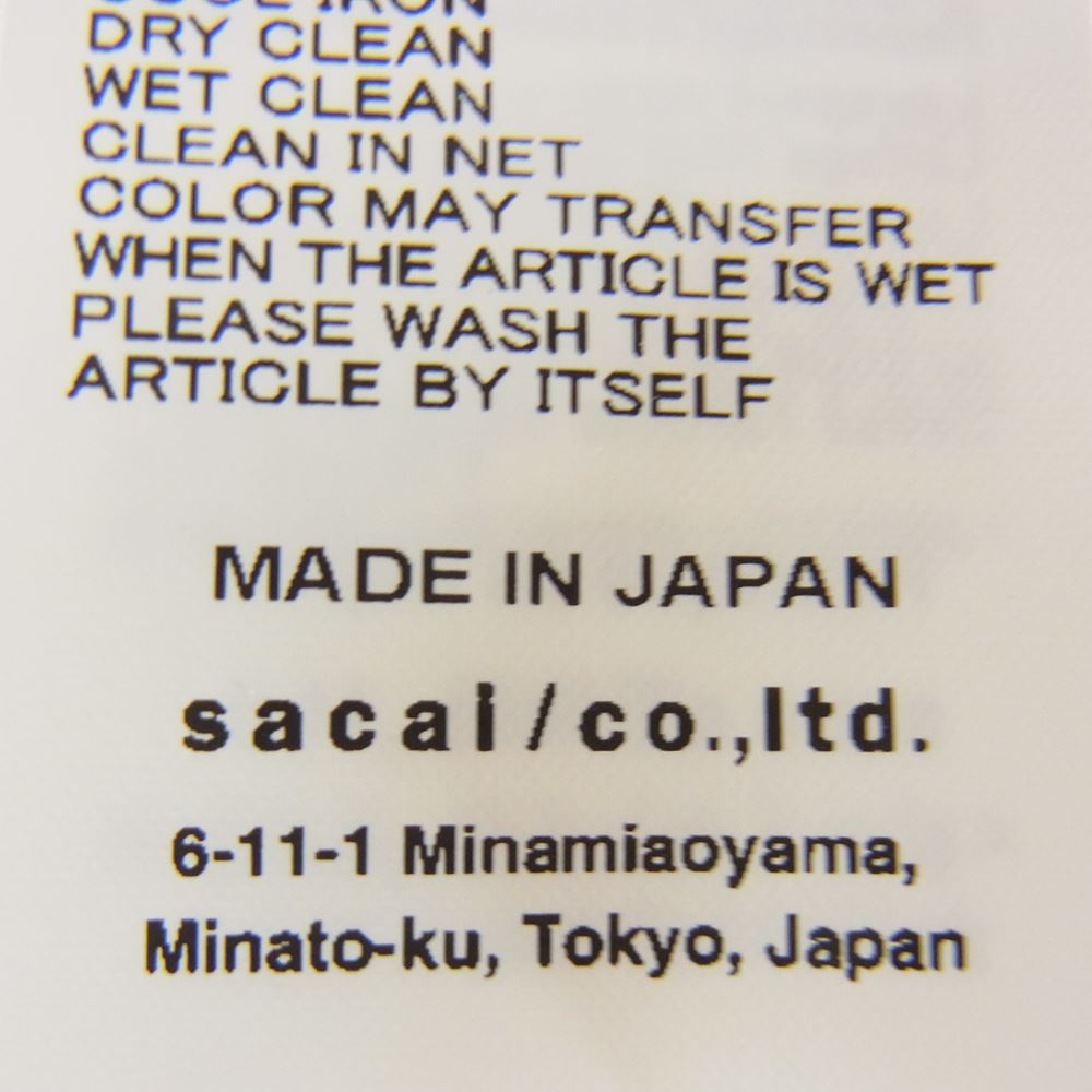 Sacai サカイ 23SS 23-06530 Bianco maxi shirt with cut-out sleeves ビアンコ マキシ シャツ ホワイト系 2【美品】【中古】