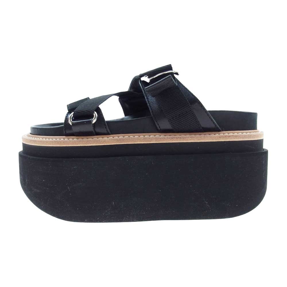 Sacai サカイ 23-06569 Hybrid Belt Sandals ハイブリッド ベルト サンダル ブラック系 38【中古】