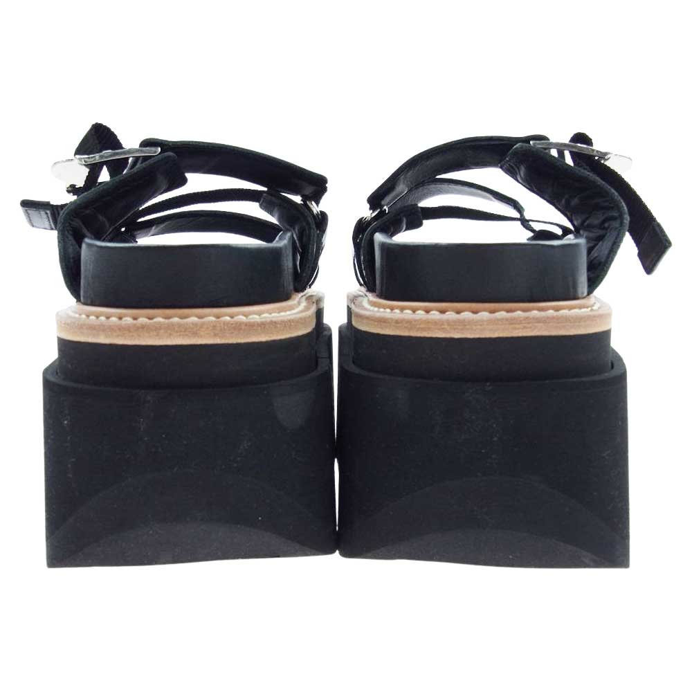 Sacai サカイ 23-06569 Hybrid Belt Sandals ハイブリッド ベルト サンダル ブラック系 38【中古】