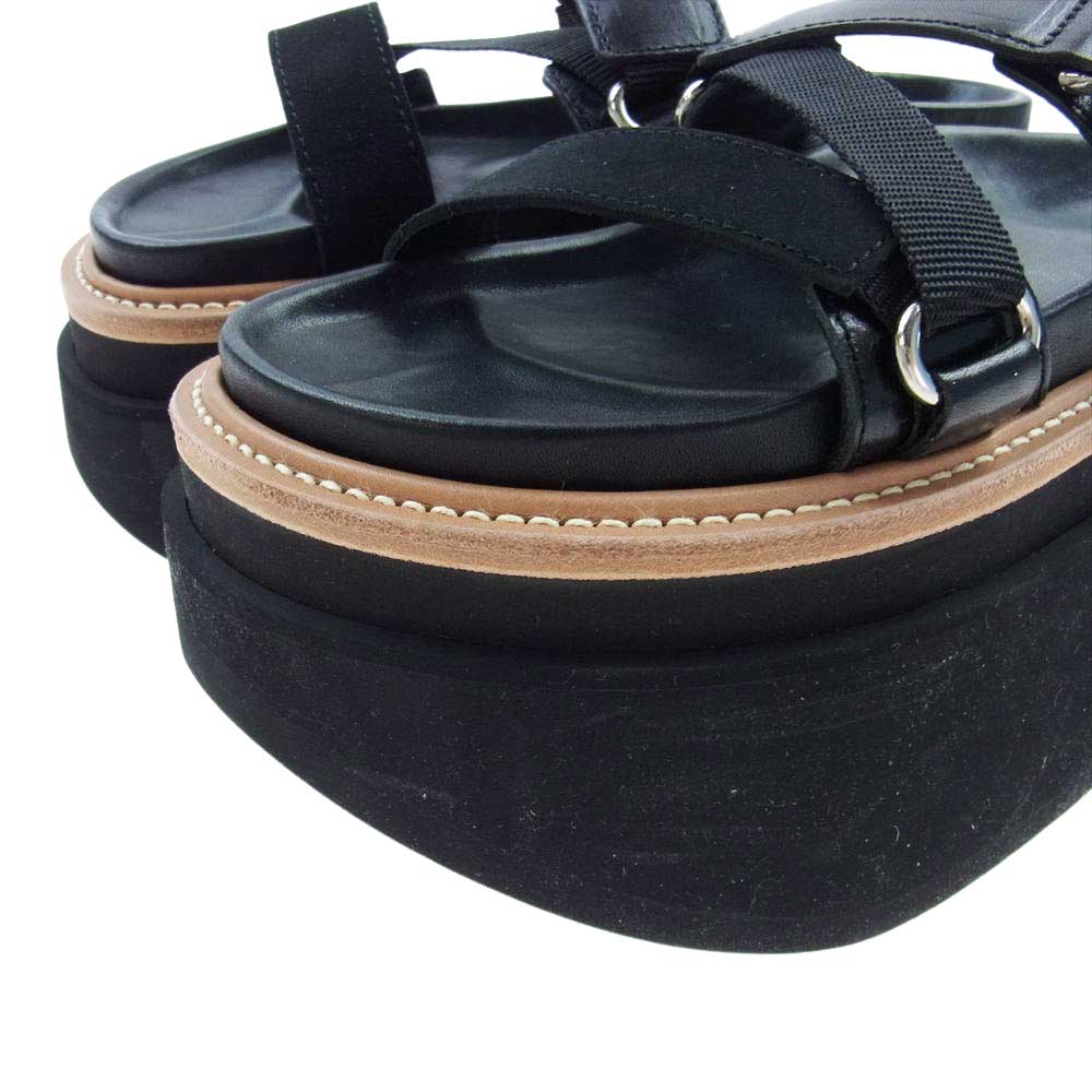Sacai サカイ 23-06569 Hybrid Belt Sandals ハイブリッド ベルト サンダル ブラック系 38【中古】