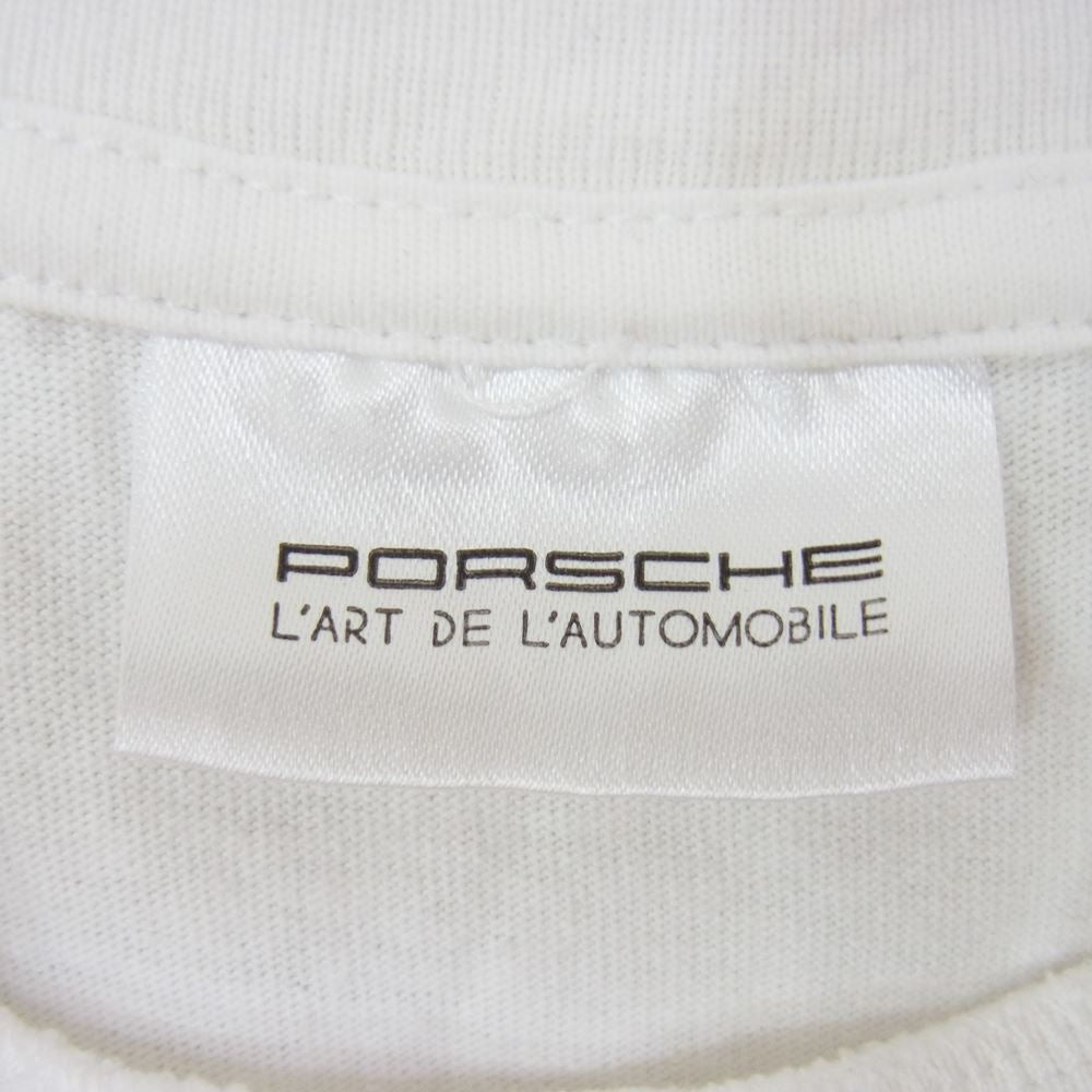 カー ラート ド ロートモービル PORSCHE ポルシェ 968 FLOATING TEE プリント Tシャツ 半袖 ホワイト系 L【新古品】【未使用】【中古】
