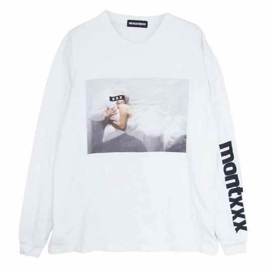 GOD SELECTION XXX ゴッドセレクション LONG SLEEVE TEE フォト プリント ロングスリーブ Tシャツ 長袖 ホワイト系 S【中古】