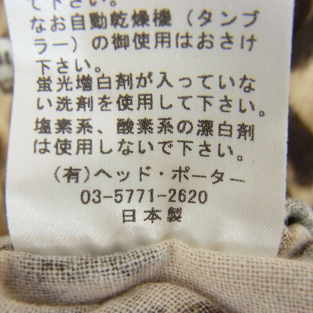 HEAD PORTER PLUS レオパード 長袖 シャツ ブラウン系 L【中古】