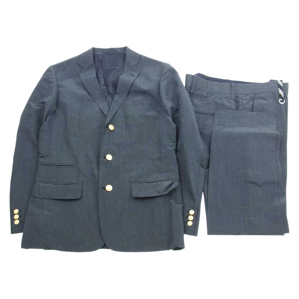 uniform experiment ユニフォームエクスペリメント UE-80000/UE80001 付属品あり 金ボタン テーラード ジャケット 3B スラックス パンツ グレー系 L【中古】