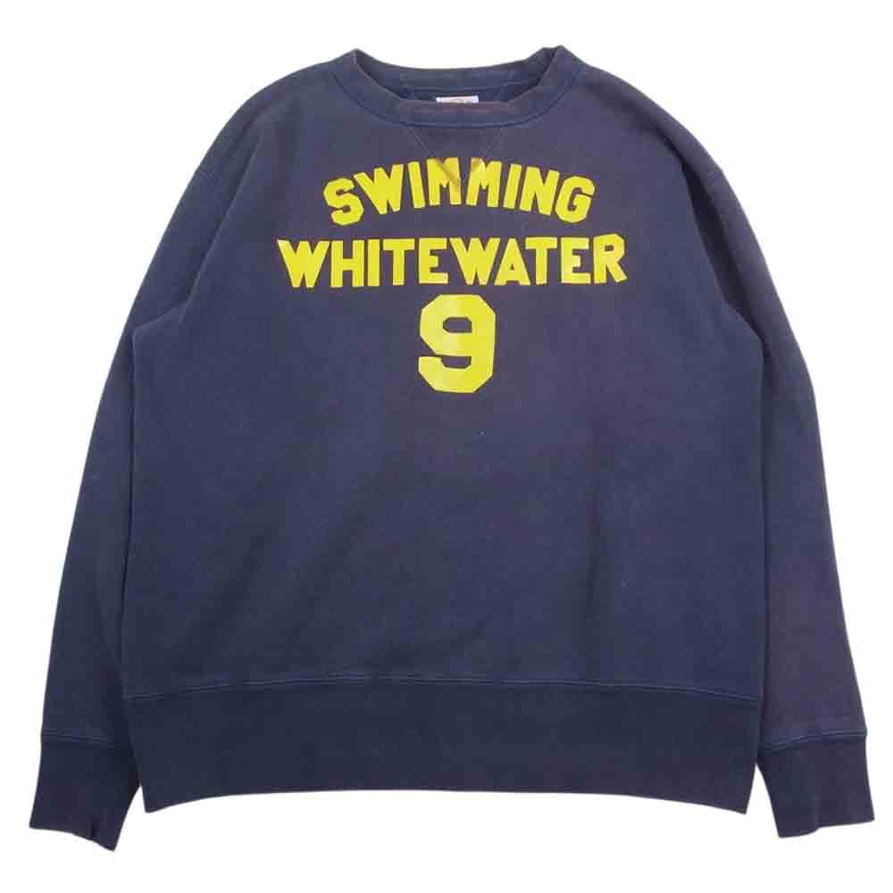 The REAL McCOY'S ザリアルマッコイズ SWIMMING WHITEWATER スウェット トレーナー ネイビー系 XL【中古】