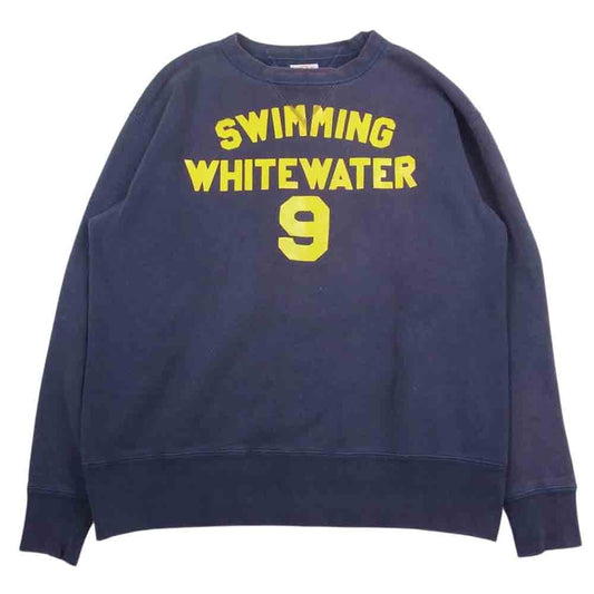 The REAL McCOY'S ザリアルマッコイズ SWIMMING WHITEWATER スウェット トレーナー ネイビー系 XL【中古】