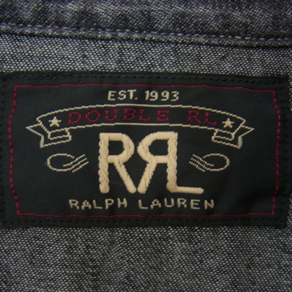 RALPH LAUREN ラルフローレン RRL ダブルアールエル デニム ポケット シャツ ブラック系 M【中古】