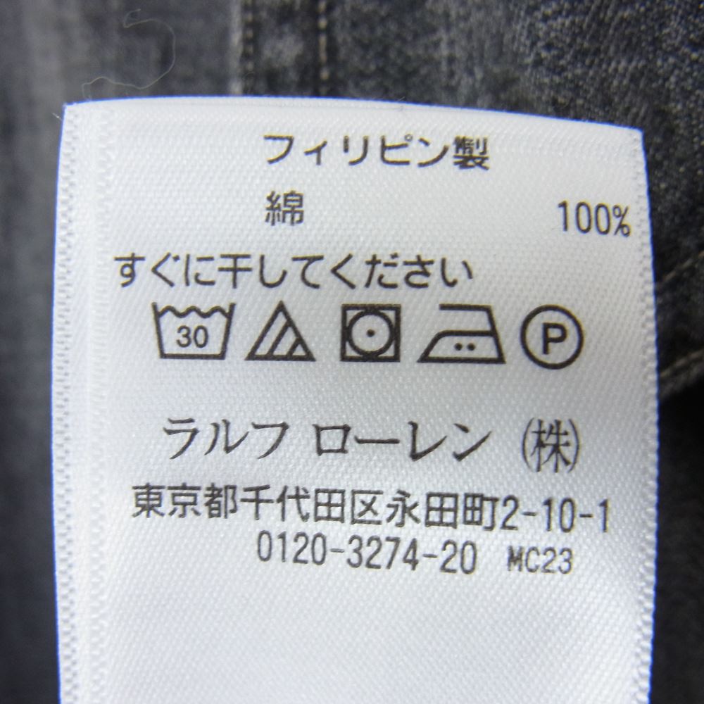 RALPH LAUREN ラルフローレン RRL ダブルアールエル デニム ポケット シャツ ブラック系 M【中古】