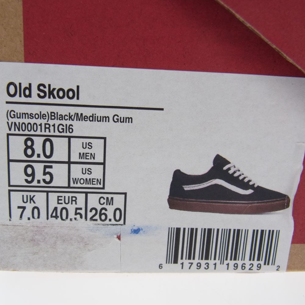 VANS バンズ VN0001R1GI6  OLD SKOOL オールドスクール ローカット スニーカー ブラック系 26cm【極上美品】【中古】