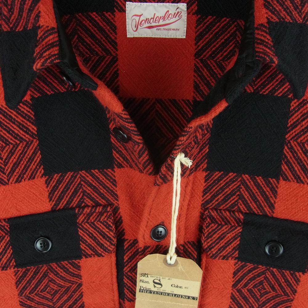 TENDERLOIN テンダーロイン BUFFALO SHT JKT バッファロー ウール シャツ ジャケット 日本製 レッド系 ブラック系 S【中古】