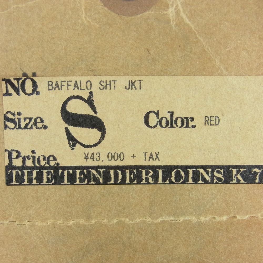 TENDERLOIN テンダーロイン BUFFALO SHT JKT バッファロー ウール シャツ ジャケット 日本製 レッド系 ブラック系 S【中古】