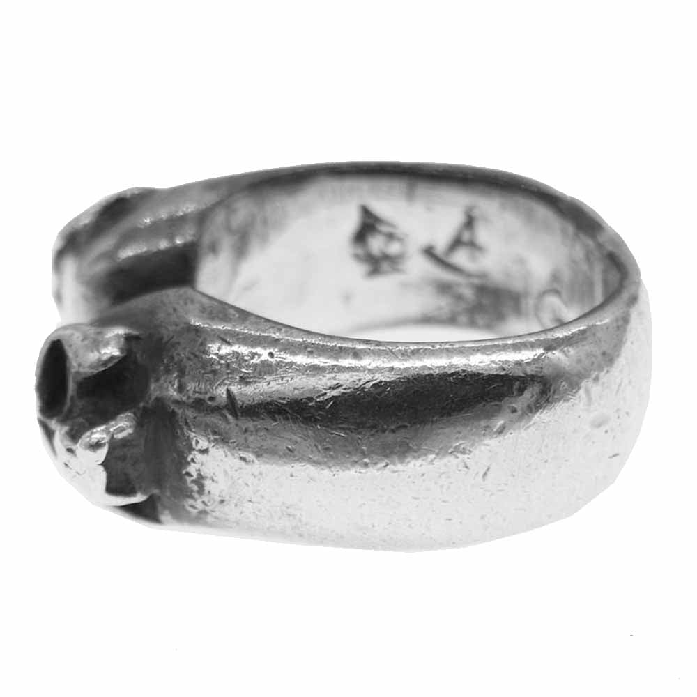 サーティーンデザインズ DOUBLE MAD FACE RING ダブル マッド フェイス スカル リング　 シルバー系 11.5号【中古】
