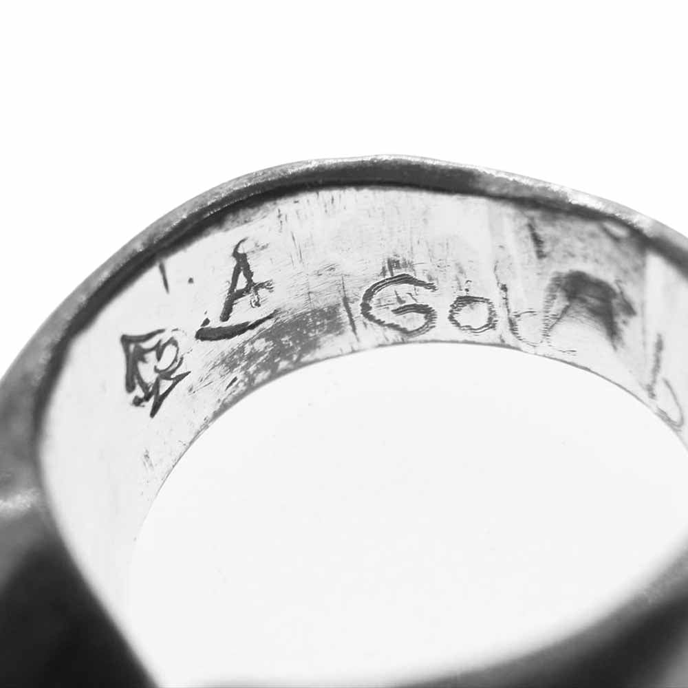 サーティーンデザインズ DOUBLE MAD FACE RING ダブル マッド フェイス スカル リング　 シルバー系 11.5号【中古】