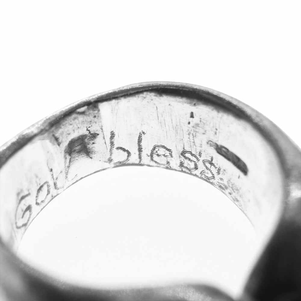 サーティーンデザインズ DOUBLE MAD FACE RING ダブル マッド フェイス スカル リング　 シルバー系 11.5号【中古】