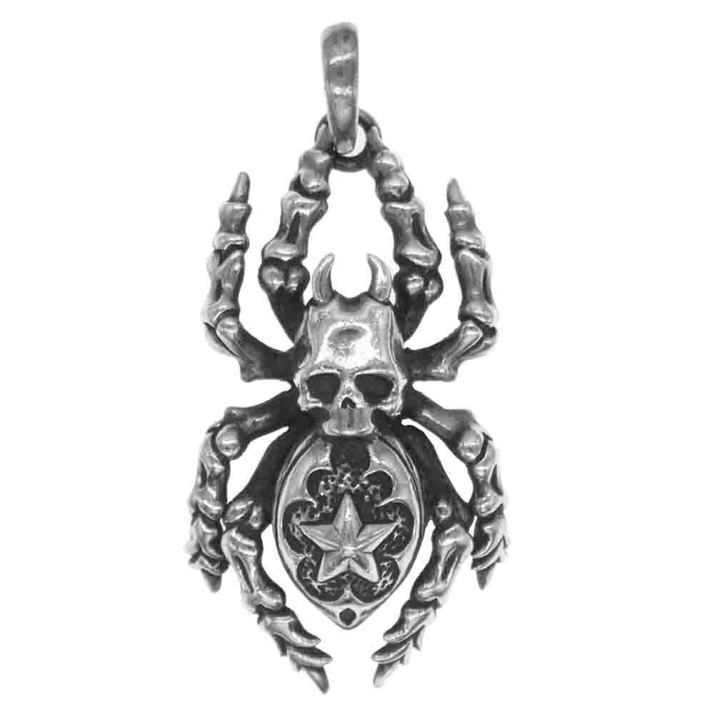ジューゾー クモゾルゲ スカル スパイダー ペンダントトップ シルバー系【中古】
