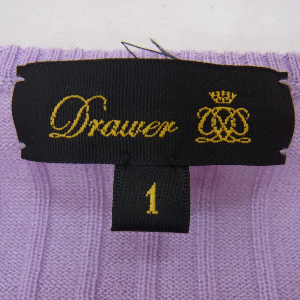 Drawer ドゥロワー 6513-106-0836 カシミヤ シルク 18G クルーネック ニット パープル系 1【中古】
