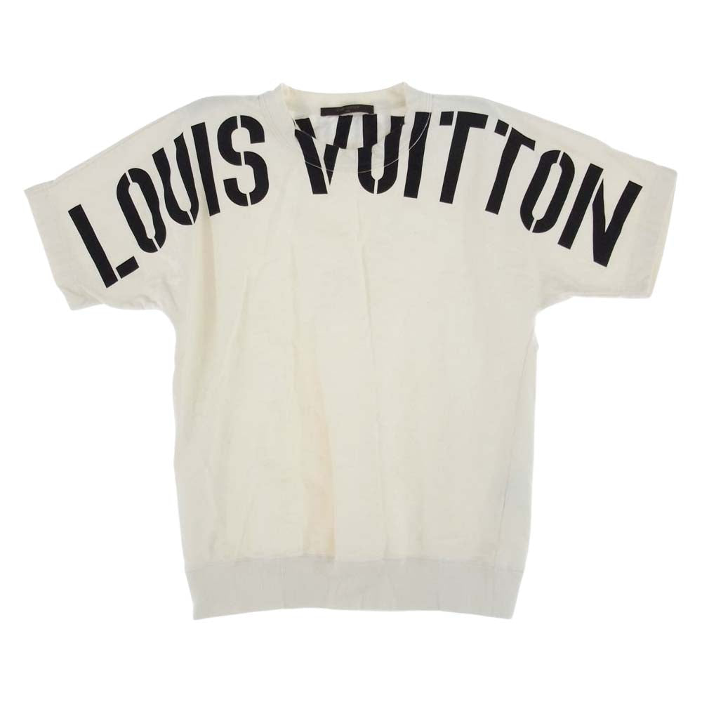 LOUIS VUITTON ルイ・ヴィトン × fragment design フラグメントデザイン ロゴ 半袖 スウェット オフホワイト系 S【中古】