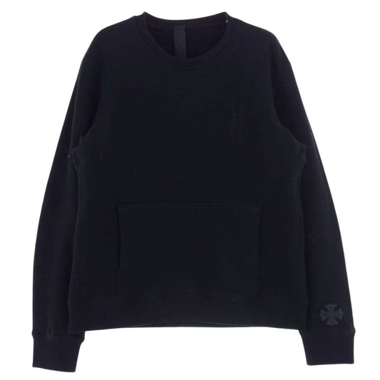 CHROME HEARTS クロムハーツ（原本無） 2212-304-6603 Y Not Crewneck SWEAT スウェット シャツ レザークロスパッチ ポケット付 ブラック系 S【中古】